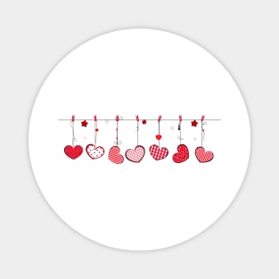 Happy Valentine's day hanging hearts Magnet